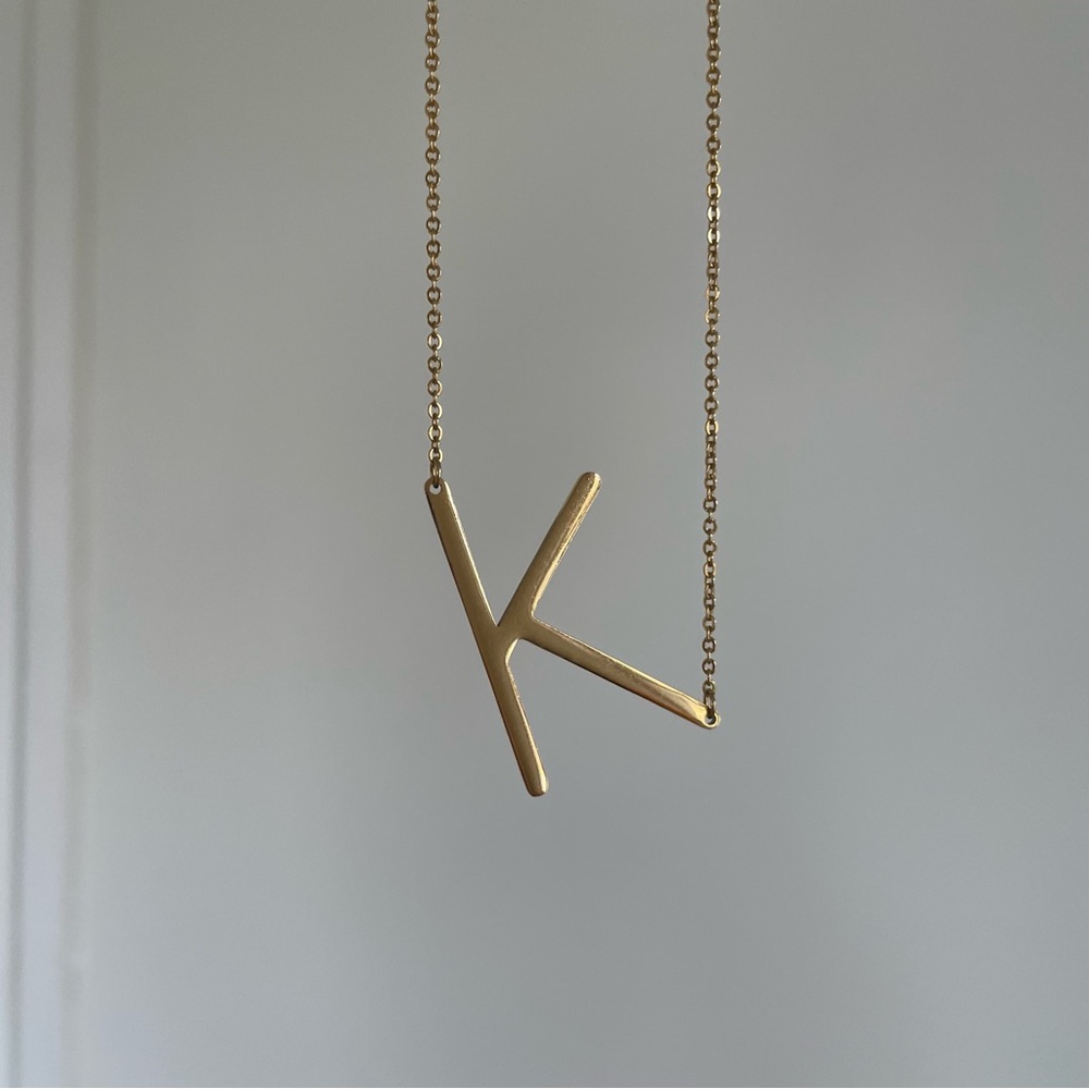 Gold “K” Initial Necklace